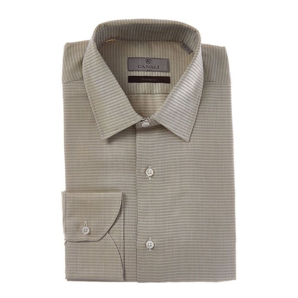 Canali Mens  Dress Shirt, Yellow